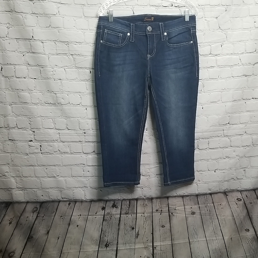 Seven7 Women's Denim Cropped Pants Stretch Size 6